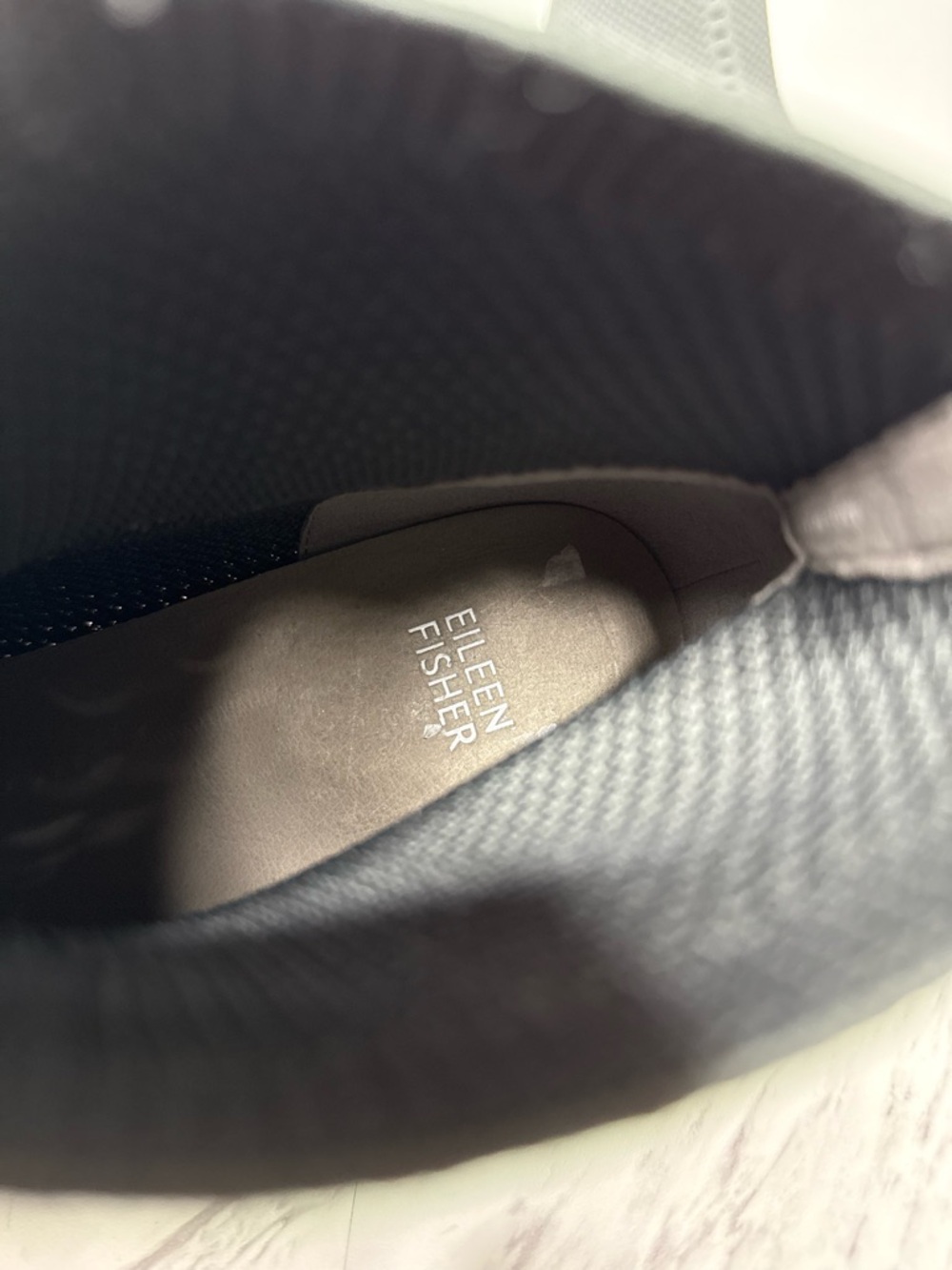 Eileen Fisher Honey Gray Knit Stretch Bootie 9 1/2 - Picture 11 of 13